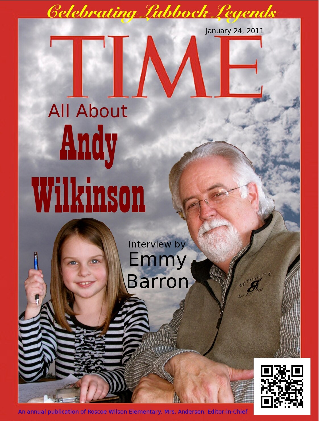 front "time" cover for Emmy's 2nd Grade Project